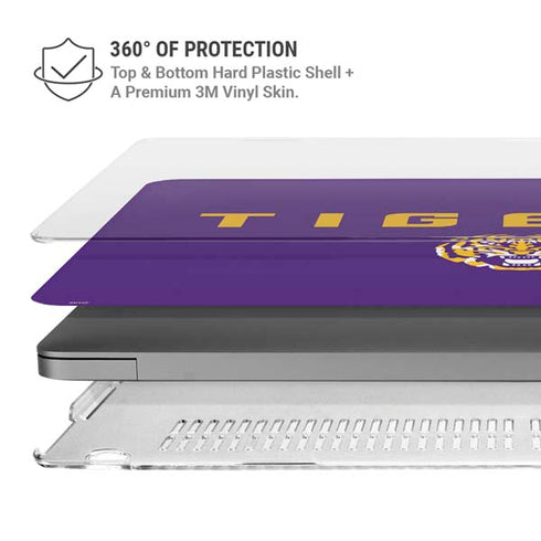 LSU Tigers Purple MacBook Pro 14in (2021-24) Case plus Skin