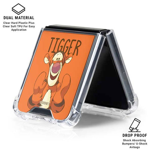 Disney Winnie the Pooh Tigget Portrait Galaxy Z Flip6 Clear Case