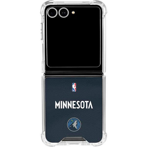 NBA Minnesota Timberwolves Jersey Galaxy Z Flip7 Clear Case