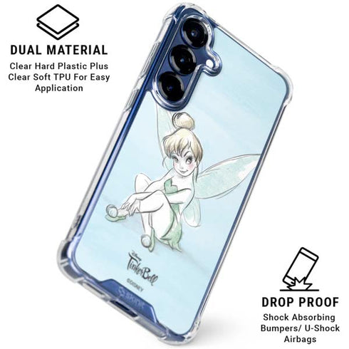 Disney Tinker Bell Sketch Art Galaxy S25 Plus Clear Case