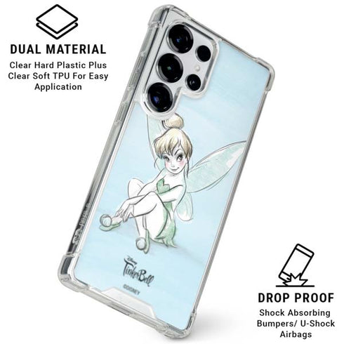 Disney Tinker Bell Sketch Art Galaxy S25 Ultra Clear Case
