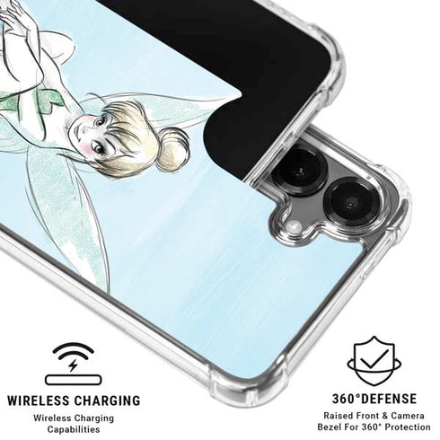 Disney Tinker Bell Sketch Art Galaxy S26 Plus Clear Case