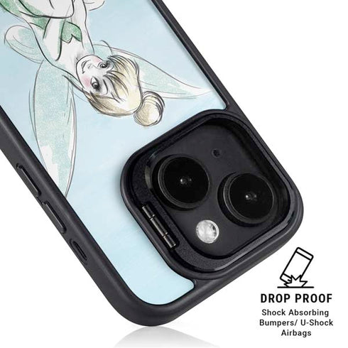 Disney Tinker Bell Sketch Art iPhone 15 Plus Kickstand Case