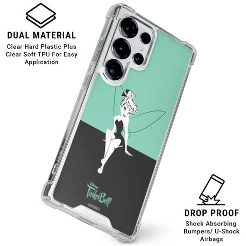 Disney Tinker Bell Color Block Galaxy S26 Ultra Clear Case