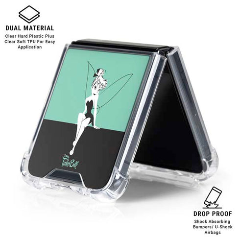Disney Tinker Bell Color Block Galaxy Z Flip6 Clear Case