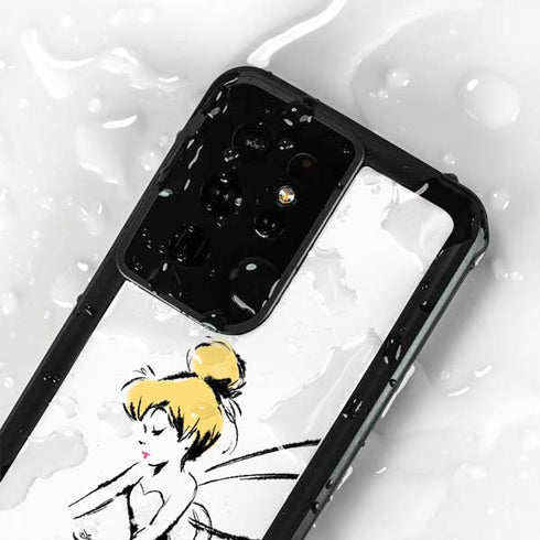 Disney Tinker Bell Dreamer Ink Art Galaxy S24 Ultra Waterproof Case