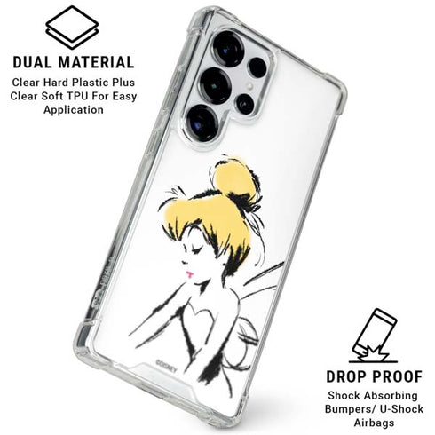Disney Tinker Bell Dreamer Ink Art Galaxy S25 Ultra Clear Case