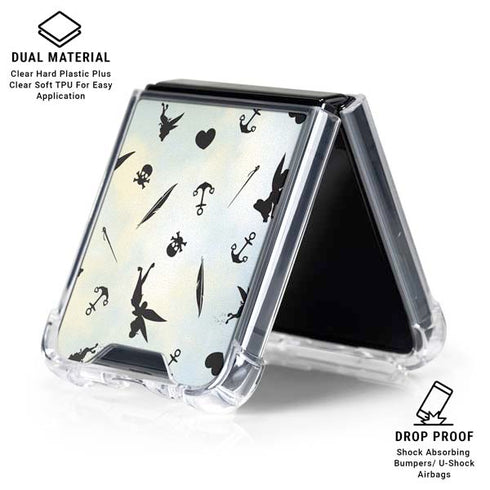 Disney Tinker Bell Fairy Size Pattern Galaxy Z Flip6 Clear Case