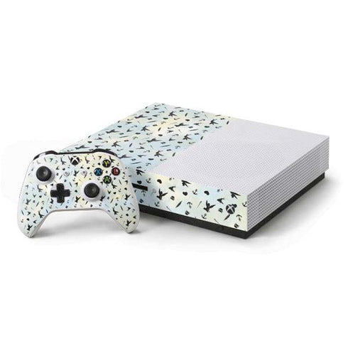Disney Tinker Bell Fairy Size Pattern Xbox One S Console and Controller Bundle Skin