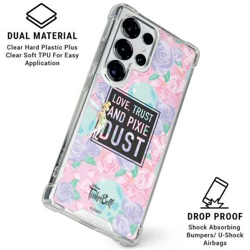 Disney Tinker Bell Love Trust and Pixie Dust Galaxy S26 Ultra Clear Case