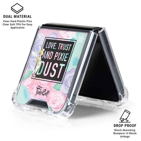 Disney Tinker Bell Love Trust and Pixie Dust Galaxy Z Flip6 Clear Case