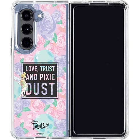 Disney Tinker Bell Love Trust and Pixie Dust Galaxy Z Fold5 5G Clear Case