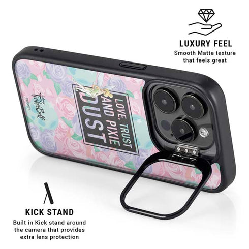 Disney Tinker Bell Love Trust and Pixie Dust iPhone 15 Pro Kickstand Case