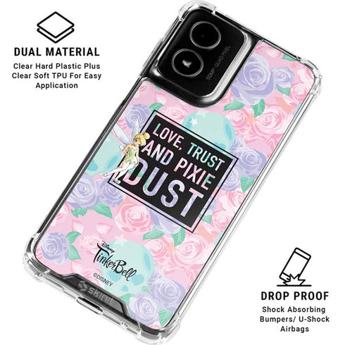 Disney Tinker Bell Love Trust and Pixie Dust Moto G Power 5G (2024) Clear Case