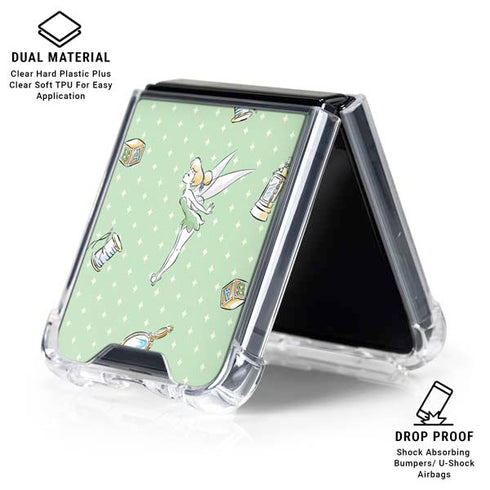 Disney Tinker Bell Trinkets Pattern Galaxy Z Flip6 Clear Case