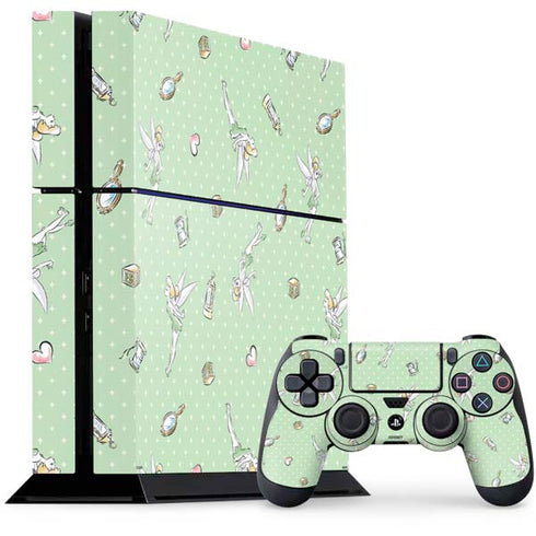 Disney Tinker Bell Trinkets Pattern PS4 Console and Controller Bundle Skin