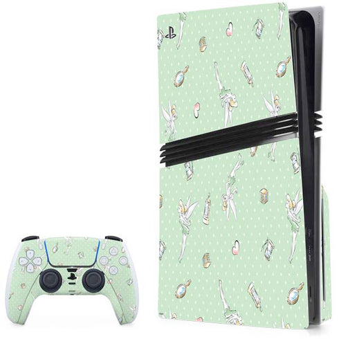 Disney Tinker Bell Trinkets Pattern PS5 Pro Disk Bundle Skin