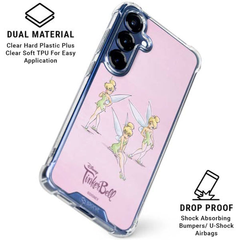 Disney Tinker Bell Water Color Art Poses Galaxy S25 Plus Clear Case