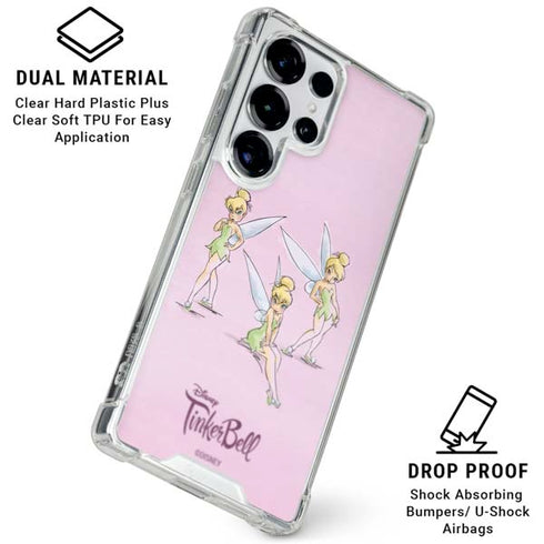 Disney Tinker Bell Water Color Art Poses Galaxy S25 Ultra Clear Case