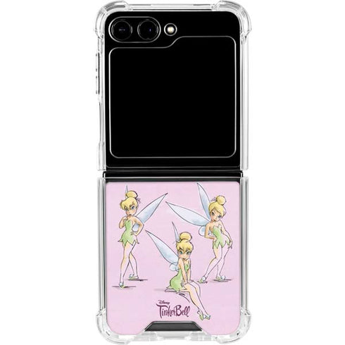 Disney Tinker Bell Water Color Art Poses Galaxy Z Flip6 Clear Case