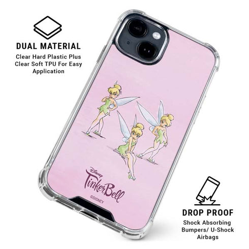Disney Tinker Bell Water Color Art Poses iPhone 15 Clear Case