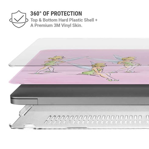 Disney Tinker Bell Water Color Art Poses MacBook Pro 14in (2021-24) Case plus Skin
