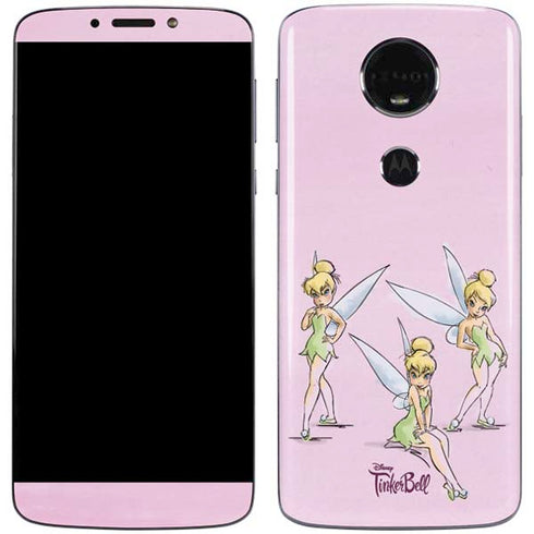 Disney Tinker Bell Water Color Art Poses Moto E5 Plus Skin