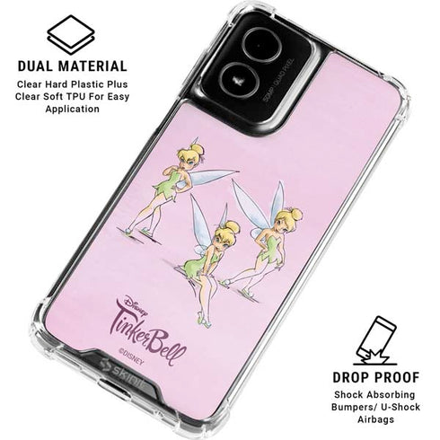Disney Tinker Bell Water Color Art Poses Moto G Power 5G (2024) Clear Case