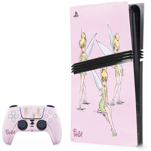 Disney Tinker Bell Water Color Art Poses PS5 Pro Bundle Skin