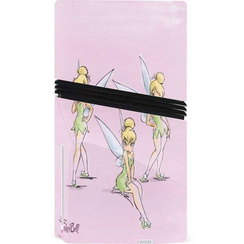 Disney Tinker Bell Water Color Art Poses PS5 Pro Disk Console Skin