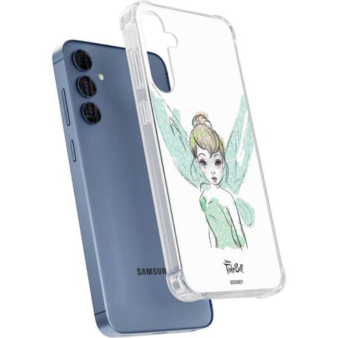 Disney Tinker Bell Watercolor Fairy Art Galaxy A35 5G Clear Case