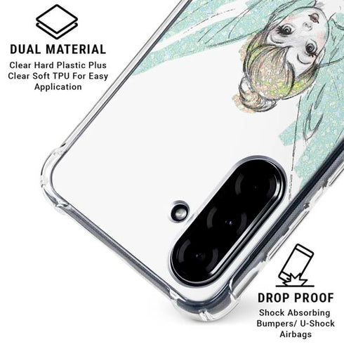 Disney Tinker Bell Watercolor Fairy Art Galaxy A36 5G Clear Case