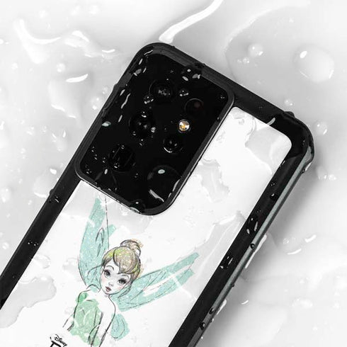 Disney Tinker Bell Watercolor Fairy Art Galaxy S24 Ultra Waterproof Case