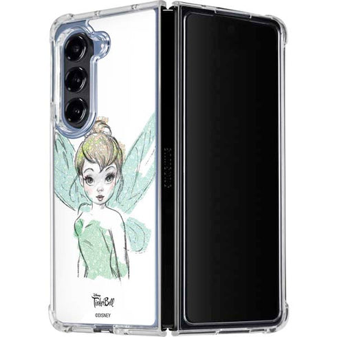 Disney Tinker Bell Watercolor Fairy Art Galaxy Z Fold5 5G Clear Case