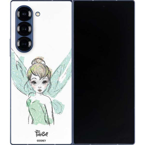 Disney Tinker Bell Watercolor Fairy Art Galaxy Z Fold6 Skin