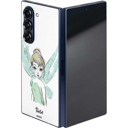 Disney Tinker Bell Watercolor Fairy Art Galaxy Z Fold6 Skin