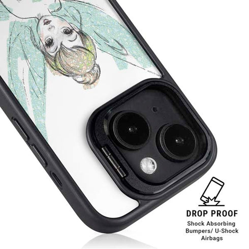 Disney Tinker Bell Watercolor Fairy Art iPhone 14 Plus Kickstand Case