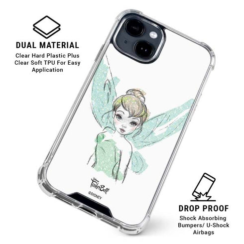 Disney Tinker Bell Watercolor Fairy Art iPhone 15 Clear Case