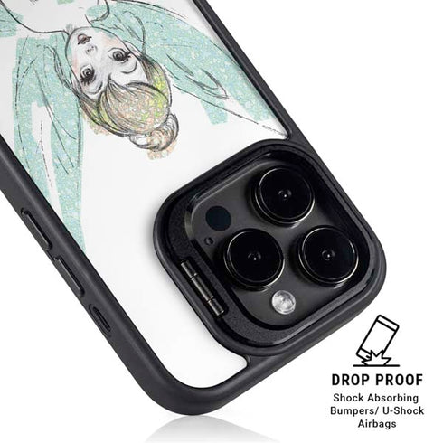 Disney Tinker Bell Watercolor Fairy Art iPhone 15 Pro Max Kickstand Case