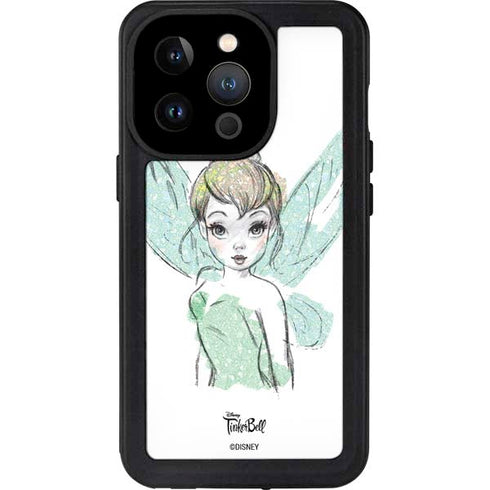 Disney Tinker Bell Watercolor Fairy Art iPhone 15 Pro Waterproof Case