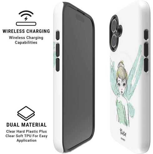 Disney Tinker Bell Watercolor Fairy Art iPhone 16 Plus Magsafe Impact Case