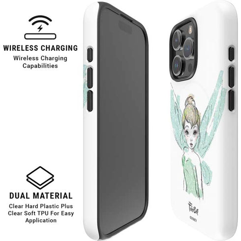 Disney Tinker Bell Watercolor Fairy Art iPhone 16 Pro Magsafe Impact Case