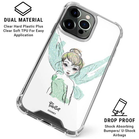 Disney Tinker Bell Watercolor Fairy Art iPhone 16 Pro Max Clear Case