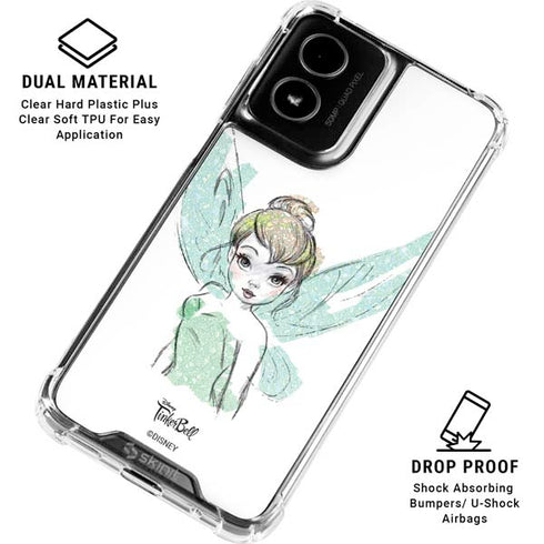 Disney Tinker Bell Watercolor Fairy Art Moto G Power 5G (2024) Clear Case