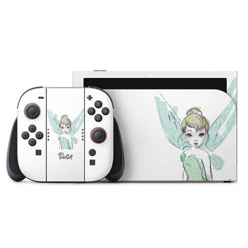 Disney Tinker Bell Watercolor Fairy Art Nintendo Switch 2 (2025) with Joy-Con Skin