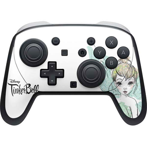 Disney Tinker Bell Watercolor Fairy Art Nintendo Skins