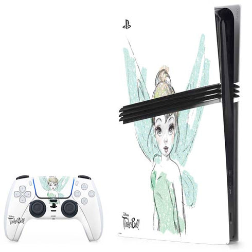 Disney Tinker Bell Watercolor Fairy Art PS5 Pro Bundle Skin