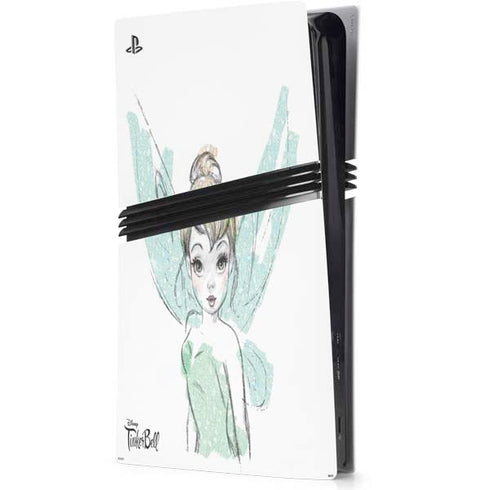 Disney Tinker Bell Watercolor Fairy Art PS5 Pro Console Skin
