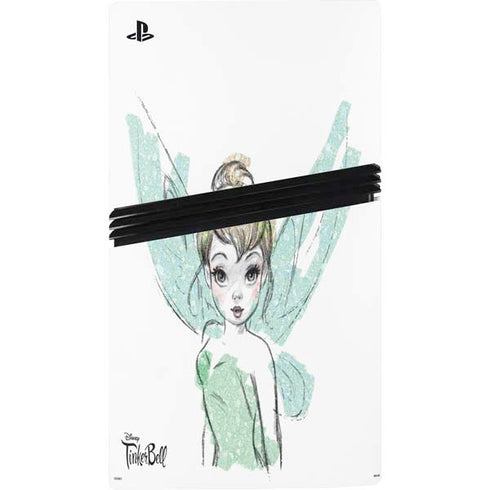 Disney Tinker Bell Watercolor Fairy Art PS5 Pro Console Skin