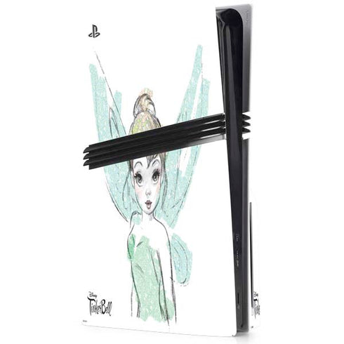 Disney Tinker Bell Watercolor Fairy Art PS5 Pro Disk Console Skin